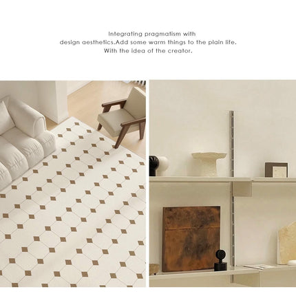 Checkered Pattern Indoor Soft Carpet Modern Decor Rug Area Rugs for Living Room