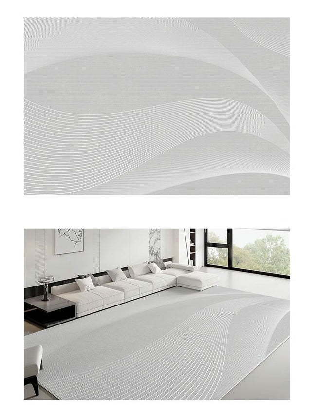 Solid Area Rug Soft Low-Pile Modern Area Rugs Non-Slip Indoor Carpet for Living Room