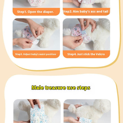 Dog Diapers Female, Disposable Dog Diapers, Cat Diapers for Female Cats, Puppy Diapers 10pcs
