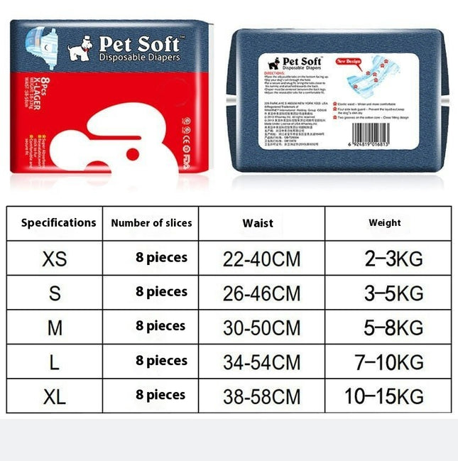 Disposable Dog Diapers Female,  Doggie Diapers for Female Dogs, Strong Absorbency | Leak Proof 8 PCS