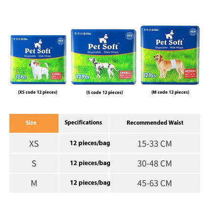 Disposable Dog Diaper Liners Booster Pads for Male and Female Dogs, 12 Comfort Dog Diapers