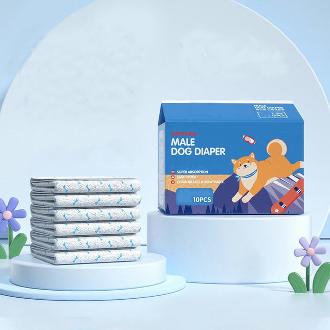 Disposable Dog Diaper Liners Booster Pads for Male & Female Dogs, 10pcs Doggie Diaper