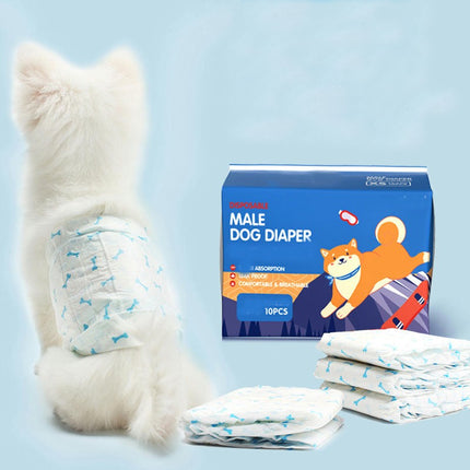 Comfortable Dog Diapers - 10 Pack Super Absorbent Disposable Dog Diapers for Dog Incontinence