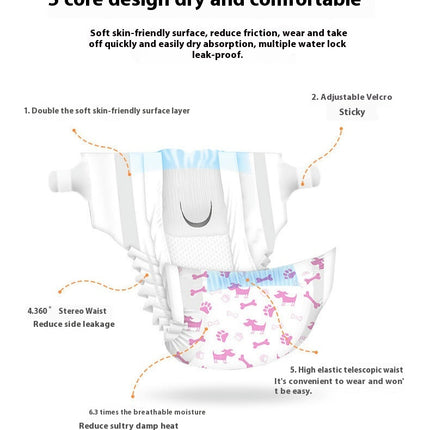 Comfortable Dog Diapers - 10 Pack Super Absorbent Disposable Dog Diapers for Dog Incontinence