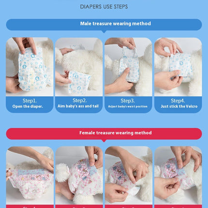 Comfortable Dog Diapers - 10 Pack Super Absorbent Disposable Dog Diapers for Dog Incontinence