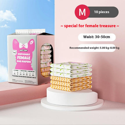 Comfortable Male Dog Diapers - 10-Pack Super Absorbent Disposable Male Dog Wraps for Incontinence Urination