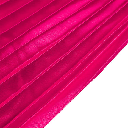 Womens Pleated Maxi Skirt Elastic High Waist Swing Boho Casual A-line Long Skirts