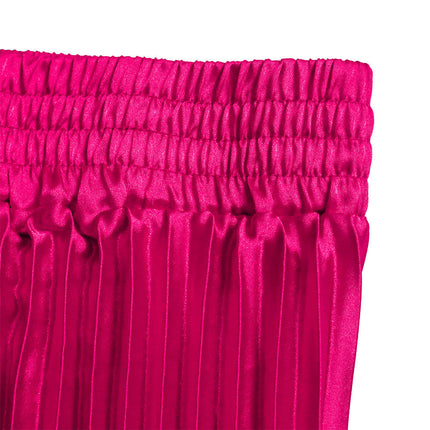 Womens Pleated Maxi Skirt Elastic High Waist Swing Boho Casual A-line Long Skirts