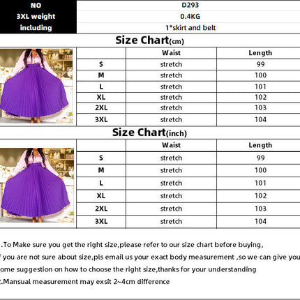 Women's High Waist Pleated Skirt A line Swing Maxi Skirt with Belt