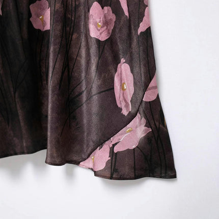 Women's Summer High Waist Floral Print Skirt Casual Midi Skirts