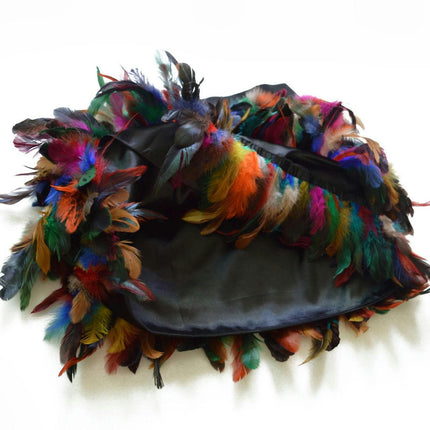 Womens Faux Feather Skirt High Waist A Line Mini Skirt