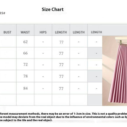Pleated Midi Skirts for Women High Waisted Flare Casual Skirt