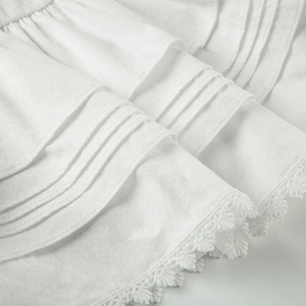 Women's Lace Trim Skirts Ruffle Boho Casual A-Line Mini Skirt