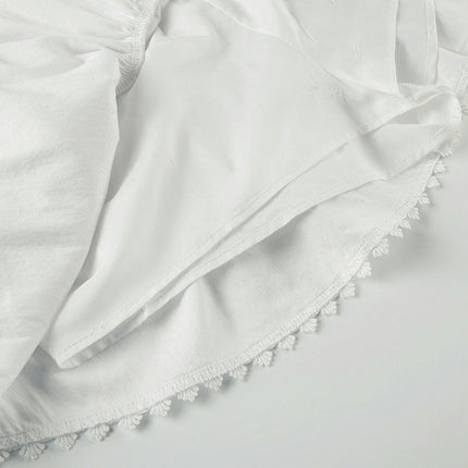 Women's Lace Trim Skirts Ruffle Boho Casual A-Line Mini Skirt