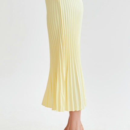 Womens Pleated Midi Skirt High Waist Swing Boho Casual A-line Long Skirts
