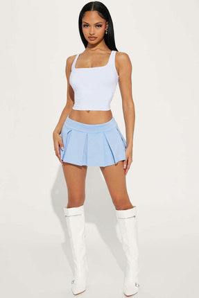 Women's High Waist A-Line Mini Skirt Short Pleated Skirt