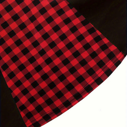 Women A-Line High Waist Midi Skirt Flowy Swing Plaid Casual Long Skirts