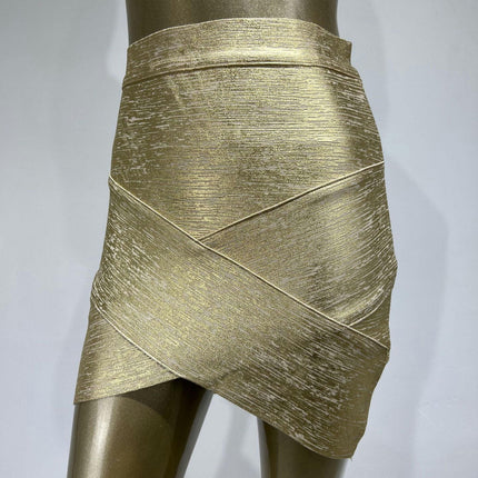 Women's Sexy Bodycon Pencil Skirt Shiny Metalic Liquid Party Mini Skirt