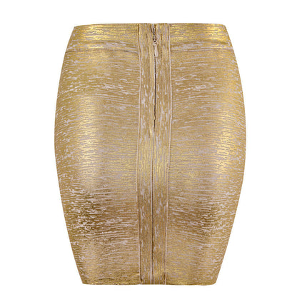 Women's Sexy Bodycon Pencil Skirt Shiny Metalic Liquid Party Mini Skirt