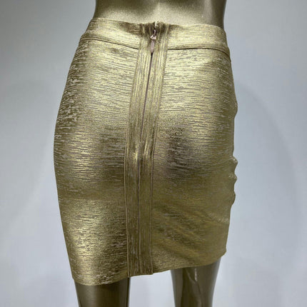 Women's Sexy Bodycon Pencil Skirt Shiny Metalic Liquid Party Mini Skirt