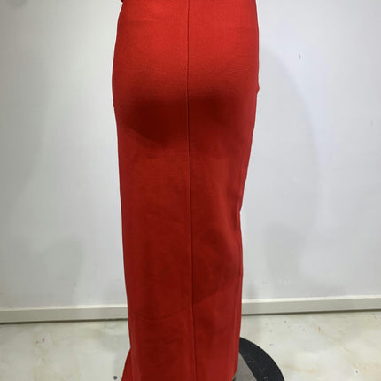 Maxi Skirt High Slit Bodycon Bandage Skirt for Women with 3D Flower Pencil Skirt