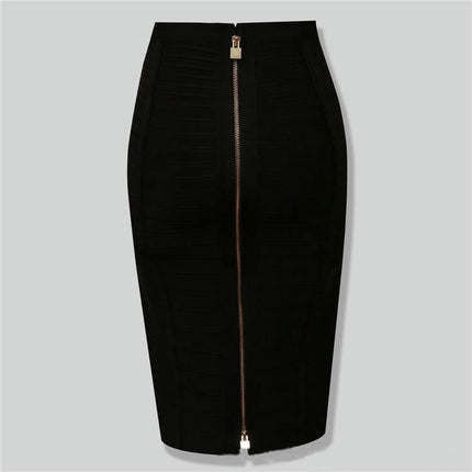 Women's Bodycon Midi Skirt High Waist Elastic Bandage Pencil Skirt