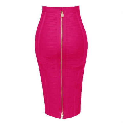 Women's Bodycon Midi Skirt High Waist Elastic Bandage Pencil Skirt