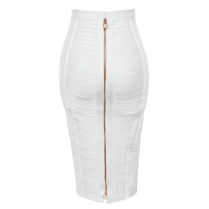 Women's Bodycon Midi Skirt High Waist Elastic Bandage Pencil Skirt