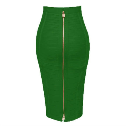 Women's Bodycon Midi Skirt High Waist Elastic Bandage Pencil Skirt