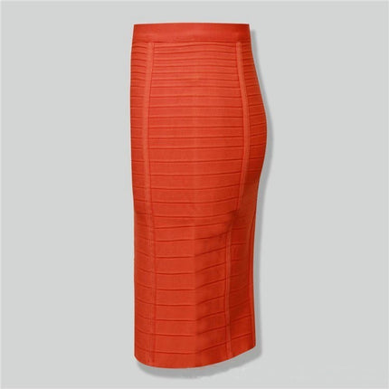 Women's Bodycon Midi Skirt High Waist Elastic Bandage Pencil Skirt