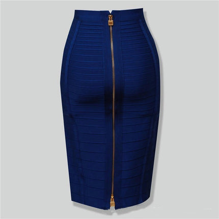 Women's Bodycon Midi Skirt High Waist Elastic Bandage Pencil Skirt