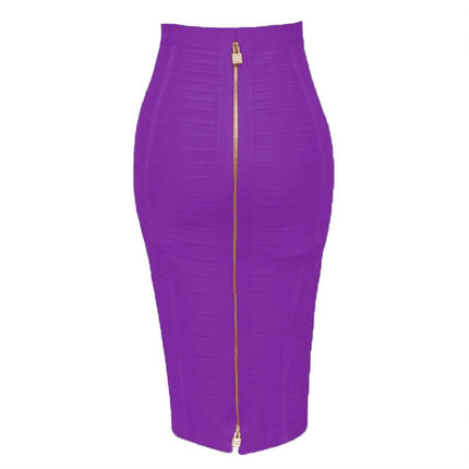 Women's Bodycon Midi Skirt High Waist Elastic Bandage Pencil Skirt