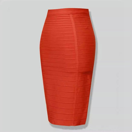 Women's Bodycon Midi Skirt High Waist Elastic Bandage Pencil Skirt
