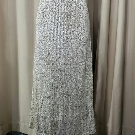 Women Sequin Midi Skirt Glitter Loose High Waist Evening Party Sparkly Skirt