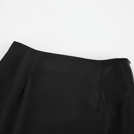Women's Satin Silky High Waist Maxi Skirt Elegant A Line Long Skirts