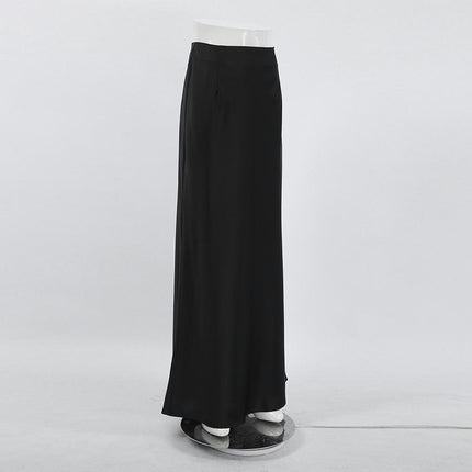 Women's Satin Silky High Waist Maxi Skirt Elegant A Line Long Skirts