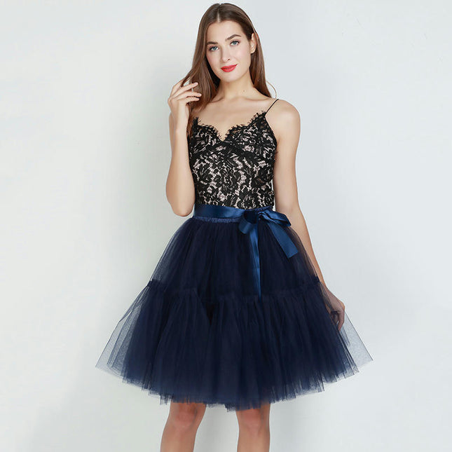 Womens Tulle Skirt A Line Tutu Skirts Adult Layered Prom Party Short Skirt