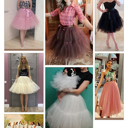 Womens Tulle Skirt A Line Tutu Skirts Adult Layered Prom Party Short Skirt
