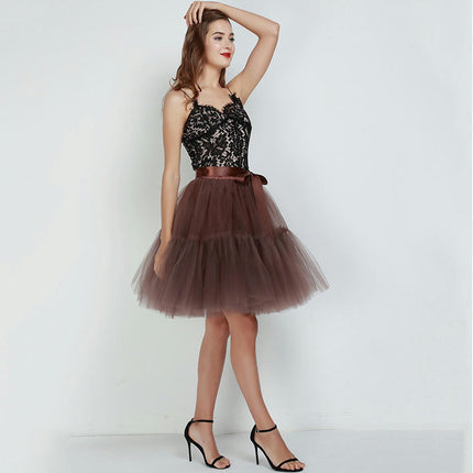 Womens Tulle Skirt A Line Tutu Skirts Adult Layered Prom Party Short Skirt