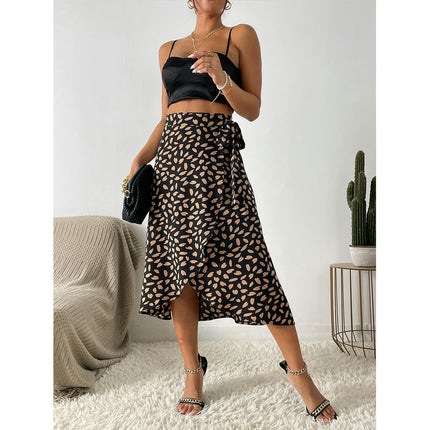 Women's Boho Floral Skirt High Low Split Summer Beach Midi Wrap Skirts