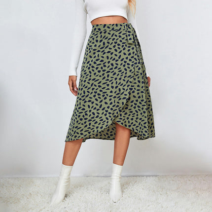 Women's Boho Floral Skirt High Low Split Summer Beach Midi Wrap Skirts