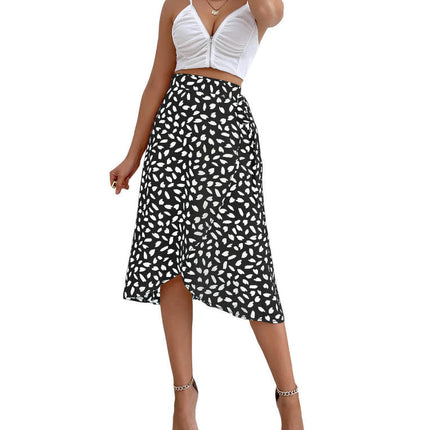 Women's Boho Floral Skirt High Low Split Summer Beach Midi Wrap Skirts