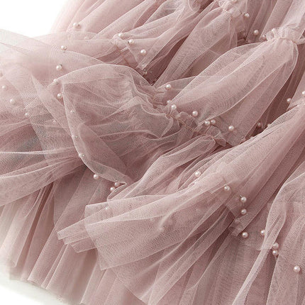 Tulle Skirts for Women Long Fairy Skirt A-Line Mesh Layered Elastic High Waist Skirts