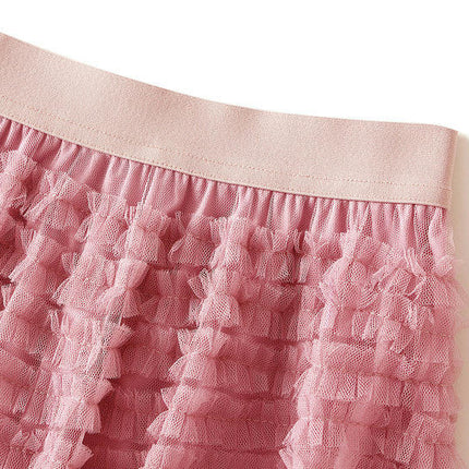 Long Tulle Skirt for Women Trendy High Waisted A Line Fluffy Mesh Layered Ruffle Fairy Skirt