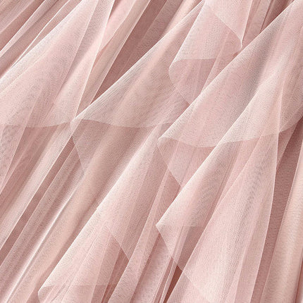 Women's A Line Tulle Midi Skirt Tiered Ruffled Elastic High Waist Tutu Skirts