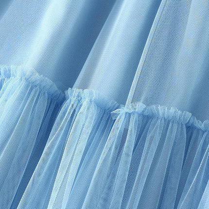 Women Tutu Tulle Skirt Elastic High Waist Layered Mesh A-Line Maxi Skirts