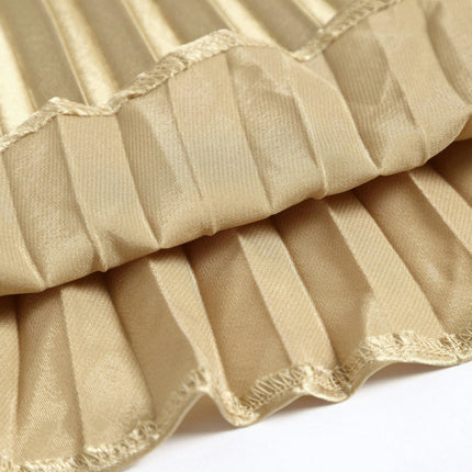 Women's Stretchy High Waist Metallic Accordion A-Line Pleated Midi Skirt