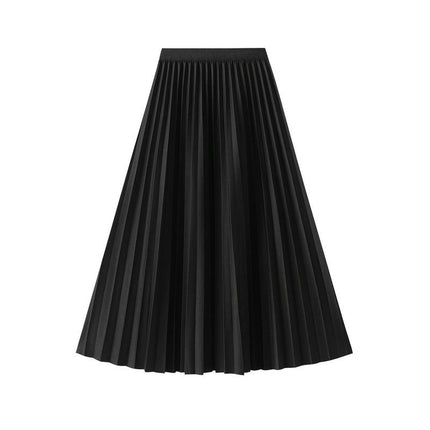 Women's Party Elastic High Waist Accordion Pleated A-Line Midi Skirt