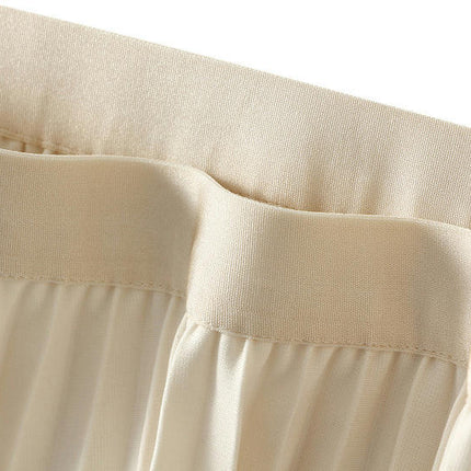 Women's Party Elastic High Waist Accordion Pleated A-Line Midi Skirt
