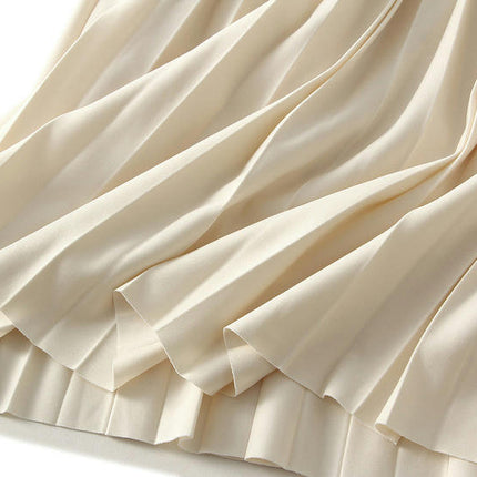 Women's Party Elastic High Waist Accordion Pleated A-Line Midi Skirt